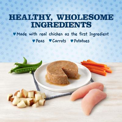 Show full view: Blue Buffalo Baby Blue Healthy Growth Formula Natural Chicken & Vegetable Recipe Puppy Wet Food, 3.5-oz cups, case of 12 slide 5 of 10