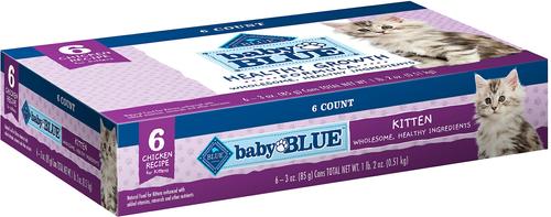 Show full view: Blue Buffalo Baby BLUE Healthy Growth Formula Natural Kitten Dry Cat Food, Chicken & Brown Rice Recipe 2-lb + Pate Wet Food Multi-Pack, Chicken Recipe slide 2 of 10