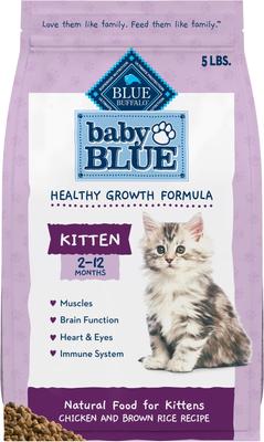 Show full view: Blue Buffalo Baby BLUE Healthy Growth Formula Natural Kitten Dry Cat Food, Chicken & Brown Rice Recipe 5-lb + Pate Wet Food, Chicken Recipe slide 6 of 10