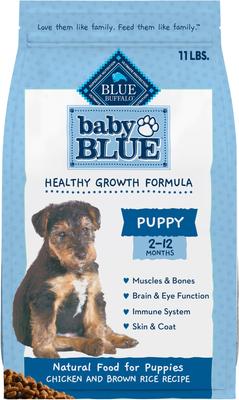Show full view: Blue Buffalo Baby BLUE Healthy Growth Formula Natural Puppy Dry Dog Food, Chicken & Brown Rice Recipe 11-lb + Wet Food, Chicken & Vegetable Recipe slide 2 of 9