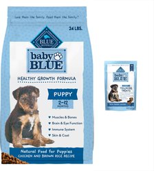Blue Buffalo Baby BLUE Healthy Growth Formula Natural Puppy Dry Dog Food, Chicken & Brown Rice Recipe 24-lb + Training Treats Natural Puppy Soft Treats, Savory Chicken