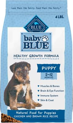 Show full view: Blue Buffalo Baby BLUE Healthy Growth Formula Natural Puppy Dry Dog Food, Chicken & Brown Rice Recipe 4-lb + Wet Food, Chicken & Vegetable Recipe slide 2 of 9