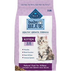 Blue Buffalo Baby BLUE Kitten Chicken & Brown Rice Recipe Dry Cat Food, 2-lb bag