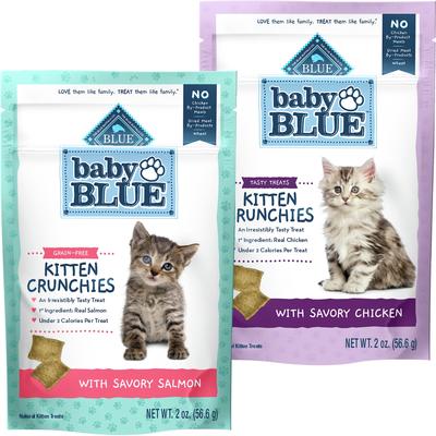 Show full view: Blue Buffalo Baby BLUE Kitten Crunchies Savory Salmon + Kitten Crunchies, Savory Chicken Natural Kitten Treats slide 1 of 10