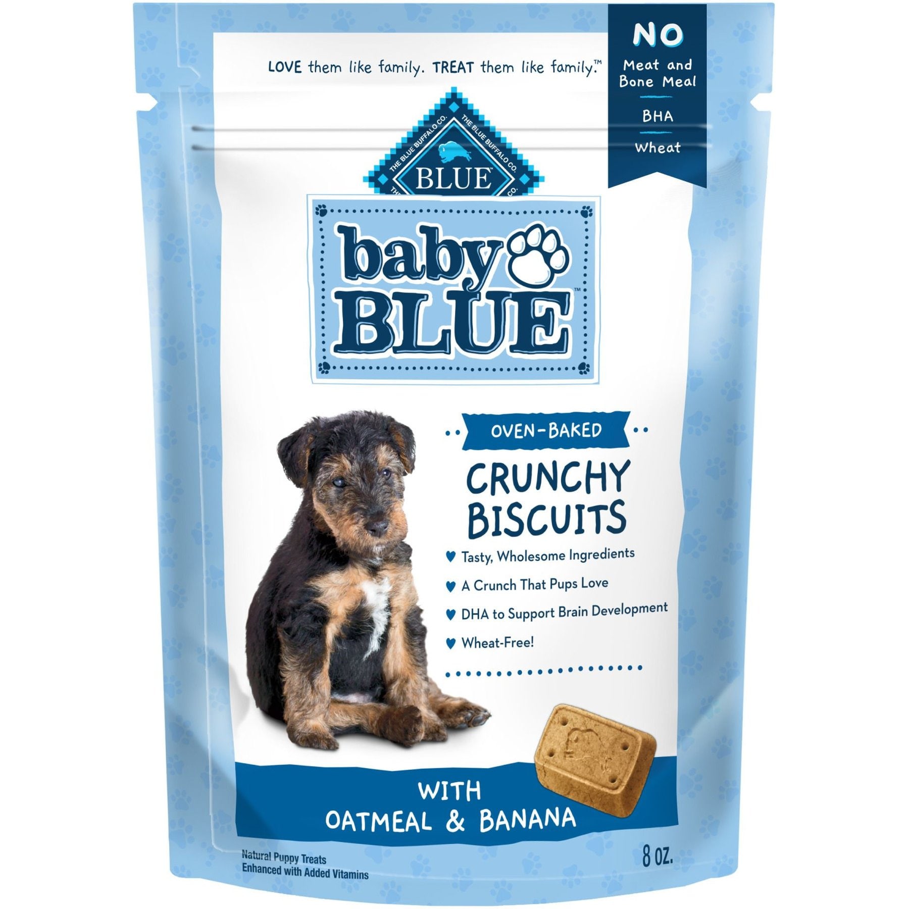Blue Buffalo Baby Blue Oatmeal & Banana Puppy Treats, 8-oz bag, 16-oz bundle