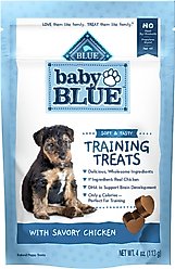 Blue Buffalo Baby BLUE Savory Chicken Puppy Training Soft Dog Treats, 4-oz bag, bundle of 2