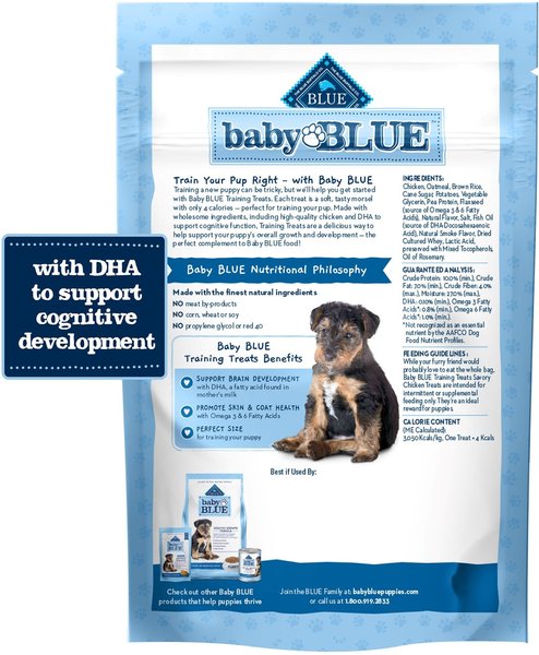 Show full view: Blue Buffalo Baby BLUE Savory Chicken Puppy Training Soft Dog Treats, 4-oz bag slide 3 of 11