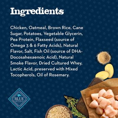 Show full view: Blue Buffalo Baby BLUE Savory Chicken Puppy Training Soft Dog Treats, 4-oz bag slide 5 of 11