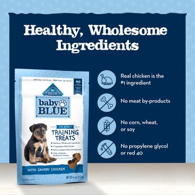 Show full view: Blue Buffalo Baby BLUE Savory Chicken Puppy Training Soft Dog Treats, 4-oz bag slide 7 of 11