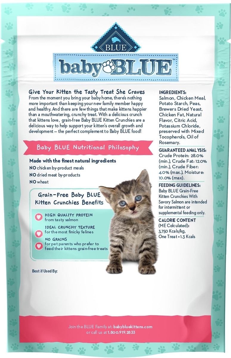 BLUE BUFFALO Baby Blue Savory Salmon Kitten Treats, 2-oz bag, pack