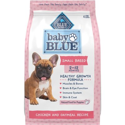 Blue Buffalo Blue Buffalo Baby Blue Healthy Small Breed Growth Formula Natural Chicken & Oatmeal Rice Recipe Puppy Dry Food, 8-lb bundle