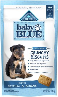 Show full view: Blue Buffalo Baby BLUE Soft Biscuits Natural, Chicken & Carrots + Crunchy Biscuits Natural Biscuits, Oatmeal & Banana Puppy Dog Treats slide 6 of 9