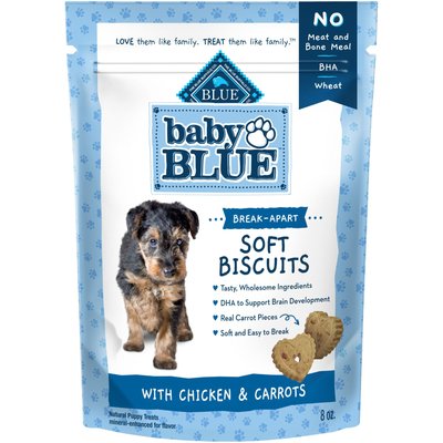 Blue Buffalo Blue Buffalo Baby Blue Soft Biscuits Natural Chicken & Carrots Puppy Treats, 8-oz bag, 16-oz bundle