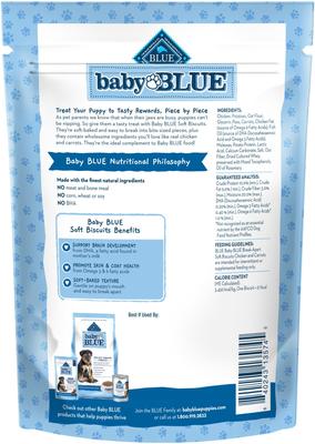 Show full view: Blue Buffalo Baby Blue Soft Biscuits Natural Chicken & Carrots Puppy Treats, 8-oz bag slide 3 of 11