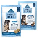 Blue Buffalo Baby BLUE Soft Biscuits Natural Puppy Dog Treats, Chicken & Carrots + Training Treats Natural Puppy Soft Treats, Savory Chicken