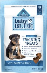 Blue Buffalo Baby BLUE Training Natural Puppy Soft Dog Treats, Savory Chicken + Nylabone Teething Pacifier Chew Toy slide 2 of 7