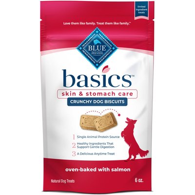 Blue Buffalo Blue Buffalo Basics Crunchy Dog Biscuits for Skin & Stomach Care Salmon & Potato Recipe Dog Treats, 12-oz bundle
