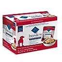 Blue Buffalo Basics LID Skin & Stomach Care Grain-Free Salmon in Gravy Adult Wet Dog Food Topper, 2.5-oz pouch, case of 12