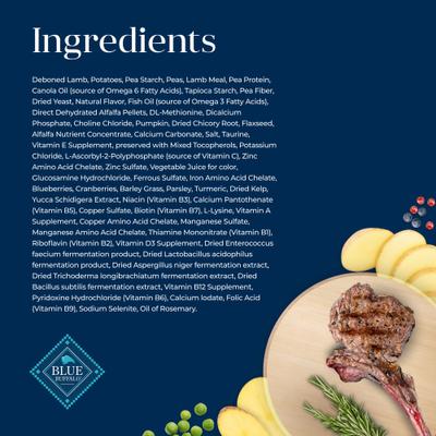 Show full view: Blue Buffalo Basics Skin & Stomach Care Adult Grain-Free Lamb & Potato Recipe Dry Dog Food, 11-lb bag slide 6 of 12