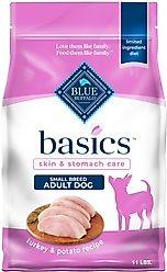 Blue Buffalo Basics Skin & Stomach Care Adult Small Breed Turkey & Potato Recipe Dry Dog Food, 11-lb bag