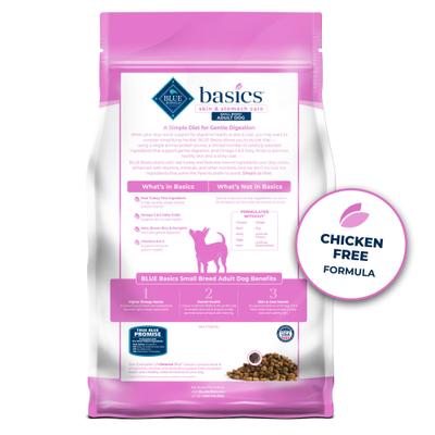 Show full view: Blue Buffalo Basics Skin & Stomach Care Adult Small Breed Turkey & Potato Recipe Dry Dog Food, 11-lb bag slide 3 of 12