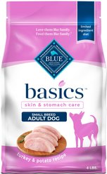 Blue Buffalo Basics Skin & Stomach Care Adult Small Breed Turkey & Potato Recipe Dry Dog Food, 4-lb bag