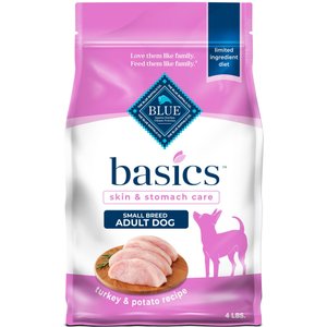 Blue Buffalo Basics Skin & Stomach Care Adult Small Breed Turkey & Potato Recipe Dry Dog Food, 4-lb bag