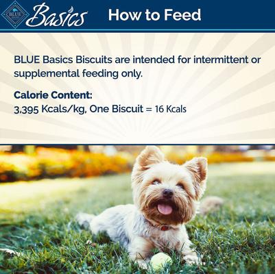 Show full view: Blue Buffalo Basics Skin & Stomach Care Biscuits Turkey & Potato Dog Treats, 6-oz bag, bundle of 2 slide 5 of 9
