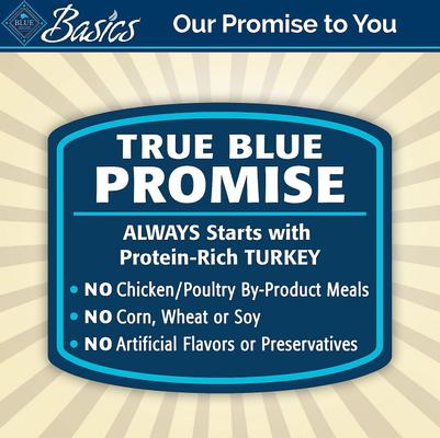 Show full view: Blue Buffalo Basics Skin & Stomach Care Biscuits Turkey & Potato Dog Treats, 6-oz bag, bundle of 2 slide 7 of 9