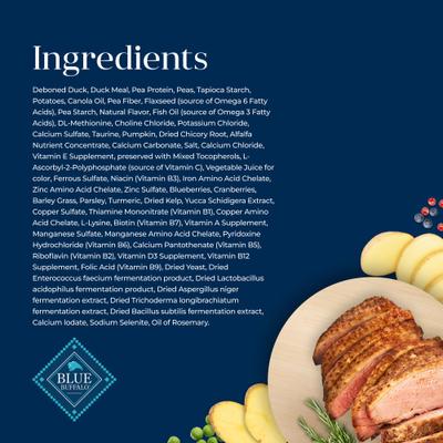 Show full view: Blue Buffalo Basics Skin & Stomach Care Grain-Free Duck & Potato Recipe Dry Cat Food, 11-lb bag slide 6 of 12