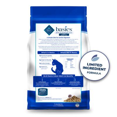 Show full view: Blue Buffalo Basics Skin & Stomach Care Grain-Free Duck & Potato Recipe Dry Cat Food, 5-lb bag slide 3 of 12