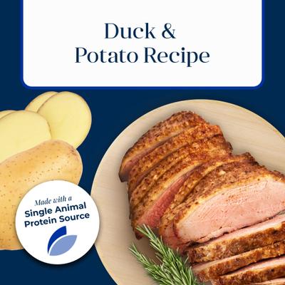 Show full view: Blue Buffalo Basics Skin & Stomach Care Grain-Free Duck & Potato Recipe Dry Cat Food, 5-lb bag slide 5 of 12