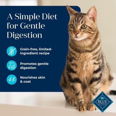 Show full view: Blue Buffalo Basics Skin & Stomach Care Grain-Free Fish & Potato Entree Indoor Adult Canned Cat Food, 3-oz, case of 24 slide 4 of 12