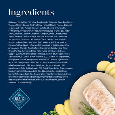 Show full view: Blue Buffalo Basics Skin & Stomach Care Grain-Free Fish & Potato Recipe Dry Cat Food, 11-lb bag slide 6 of 12