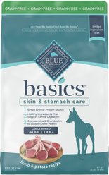 Blue Buffalo Basics Skin & Stomach Care Grain-Free Formula Lamb & Potato Recipe Large Breed Adult Dry Dog Food, 22-lb bag