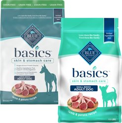 Blue Buffalo Basics Skin & Stomach Care Grain-Free Formula Lamb & Potato Recipe Large Breed + Small Breed Adult Dry Dog Food
