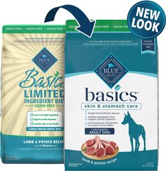 Blue Buffalo Basics Skin & Stomach Care Grain-Free Formula Lamb & Potato Recipe Large Breed + Small Breed Adult Dry Dog Food slide 2 of 8
