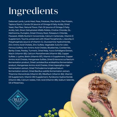 Show full view: Blue Buffalo Basics Skin & Stomach Care Grain-Free Formula Lamb & Potato Recipe Small Breed Adult Dry Dog Food, 11-lb bag slide 6 of 12