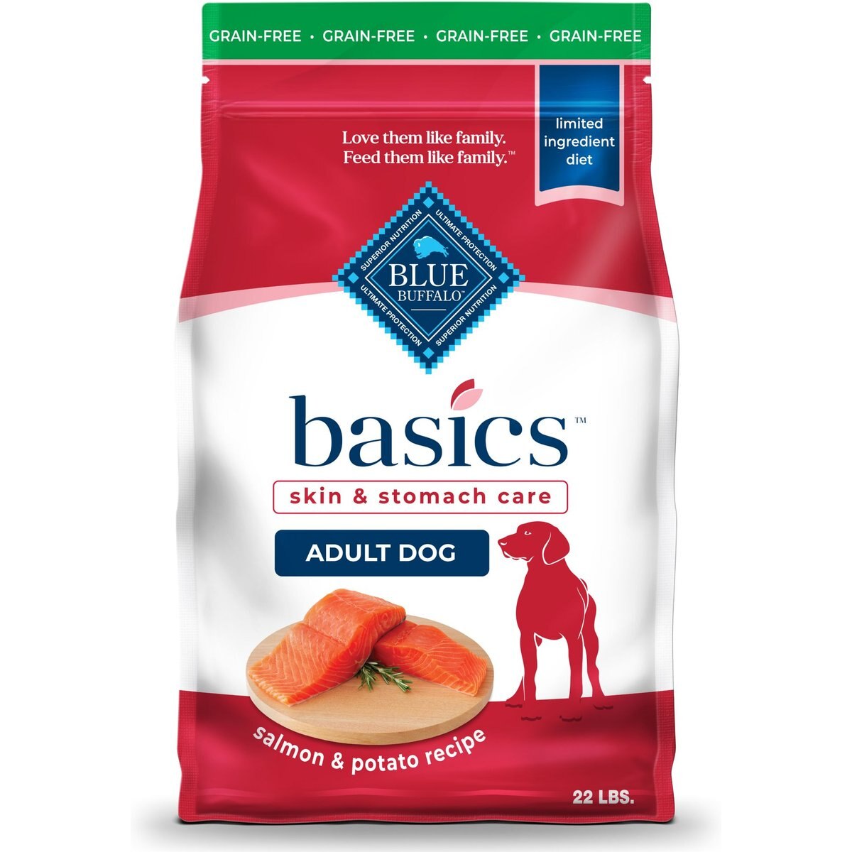 Blue Buffalo Basics Salmon & Potato Dry Dog Food, 22-lb bag