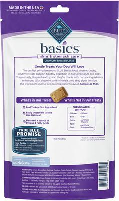 Show full view: Blue Buffalo Basics Skin & Stomach Care Grain-Free Formula Turkey & Potato Recipe Adult Dry Food + Biscuits Turkey & Potato Dog Treats slide 7 of 7