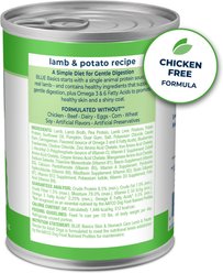 Blue Buffalo Basics Skin & Stomach Care Grain-Free Lamb & Potato Adult Canned Dog Food, 12.5-oz, case of 12 slide 2 of 9