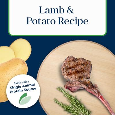 Show full view: Blue Buffalo Basics Skin & Stomach Care Grain-Free Lamb & Potato Small Breed Adult Wet Dog Food, 3.5-oz, case of 12 slide 5 of 12