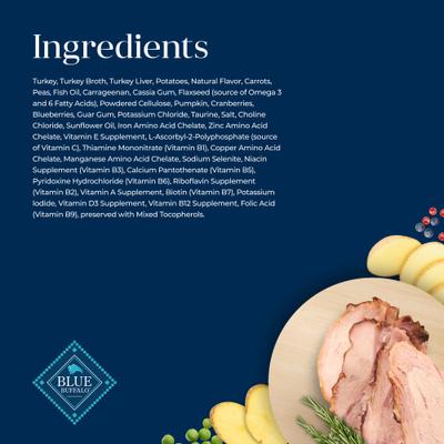 Show full view: Blue Buffalo Basics Skin & Stomach Care Grain-Free Turkey & Potato Entree Indoor Adult Canned Cat Food, 5.5-oz, case of 24 slide 6 of 12