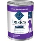 Blue Buffalo Basics Skin & Stomach Care Grain-Free Turkey & Potato Recipe Canned Dog Food, 12.5-oz, case of 12