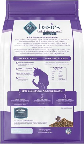 Image showcasing BLUE BUFFALO Basics Skin & Stomach Care Grain-Free Turkey & Potato ...