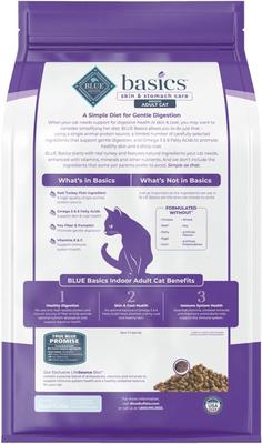 Show full view: Blue Buffalo Basics Skin & Stomach Care Grain-Free Turkey & Potato Recipe Dry Cat Food, 5-lb bag slide 3 of 12