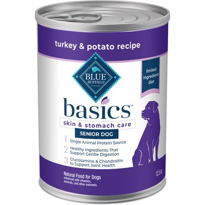 Blue Buffalo Blue Buffalo Basics Turkey & Potato Senior Dog Food, 12.5-oz, 12 ct