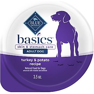 Blue Buffalo Basics Skin & Stomach Care Grain-Free Turkey & Potato Small Breed Adult Wet Dog Food, 3.5-oz, case of 12