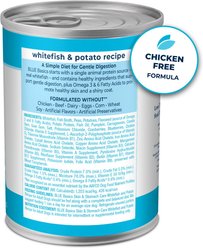 Blue Buffalo Basics Skin & Stomach Care Grain-Free Whitefish Entrée Adult Canned Dog Food, 12.5-oz can, case of 12 slide 2 of 9