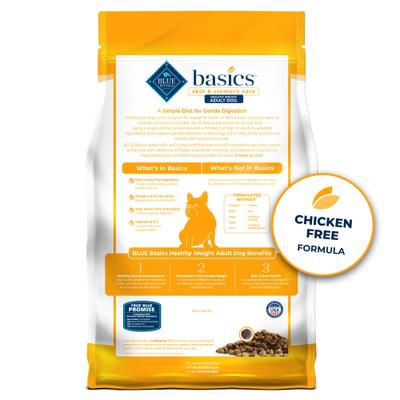 Show full view: Blue Buffalo Basics Skin & Stomach Care Healthy Weight Turkey & Potato Recipe Adult Dry Dog Food, 4-lb bag slide 3 of 12